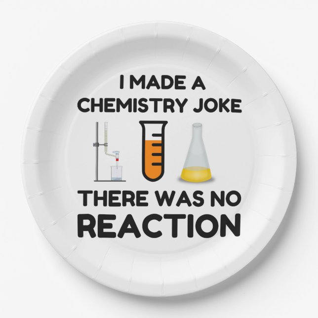 Funny Science lover chemistry joke Paper Plates (Front)