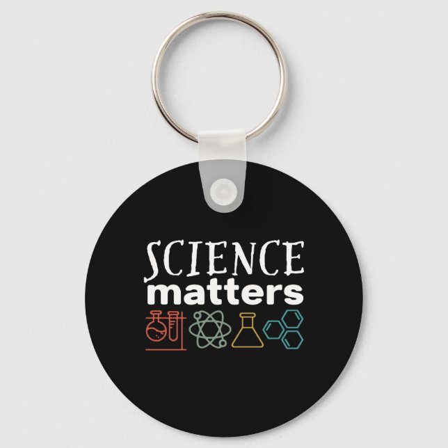 Funny Science Matters Geek and Nerd Scientist Keychain (Front)