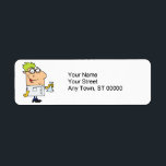 funny science nerd cartoon character label<br><div class="desc">A cute and fun cartoon character design.</div>