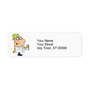 funny science nerd cartoon character label