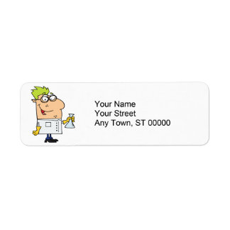 funny science nerd cartoon character label