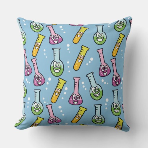 Funny Science Pattern throw pillows