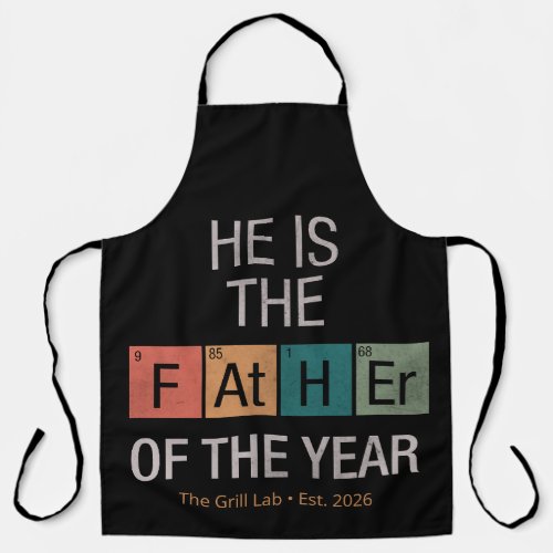 Funny Science Periodic Table Father of the Year Apron