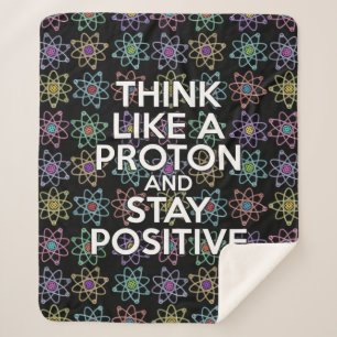 Funny Science Positive Quote Colorful Atom Pattern Sherpa Blanket
