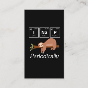 Funny Science Pun Chemistry Sloth Nap Lover Business Card