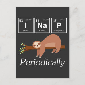 Funny Science Pun Chemistry Sloth Nap Lover Postcard