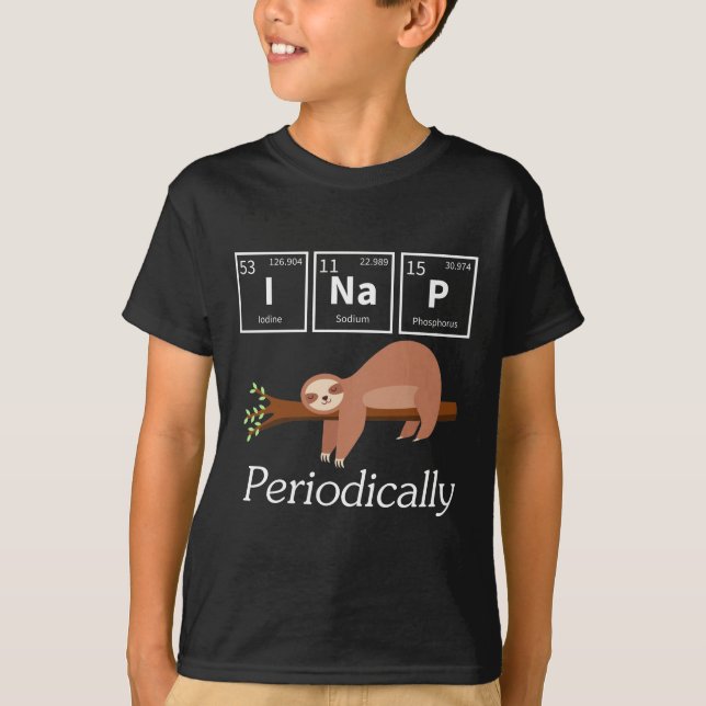 Funny Science Pun Chemistry Sloth Nap Lover T-Shirt (Front)