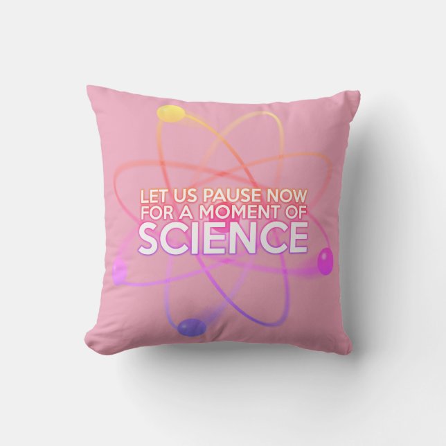 Funny Science Quote Modern Cool Girly Pink Throw Pillow (Front)