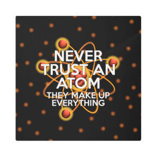 Funny Science Quote Modern Typographic Metal Print