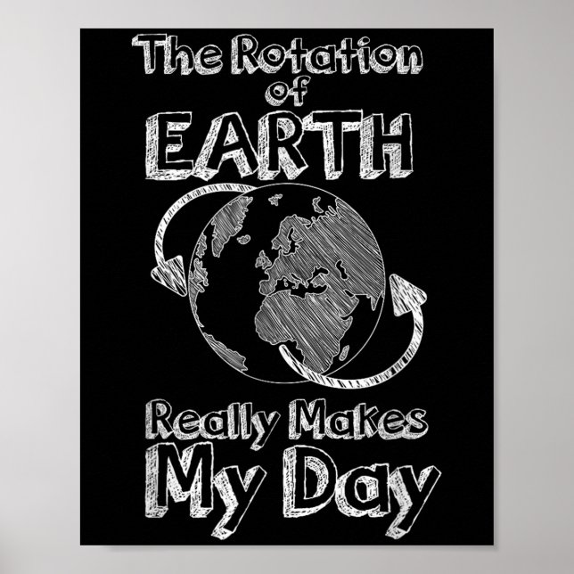 Funny Science Rotation Of Earth Really Makes My Da Poster (Front)