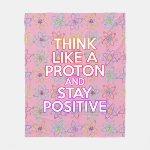 Funny Science Saying Positive Attitude Girly Pink Fleece Blanket