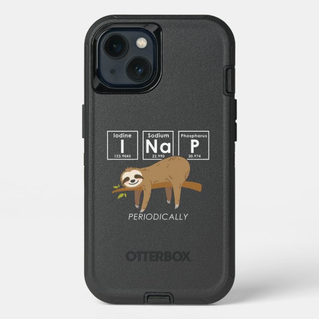 Funny Science Sloth Shirt-I Nap Periodically Sloth Otterbox iPhone Case (Back)