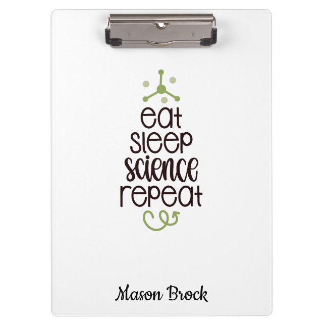 Funny Science Student Personalized School Gift Clipboard (Front)