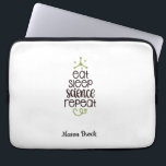 Funny Science Student Personalized School Gift Laptop Sleeve<br><div class="desc">This funny "Eat Sleep Science Repeat" design is perfect for students of all grades! Can be personalized with your kid's name. Great for Back to school gift,  Kid's Birthday gift and other holidays gifts.</div>