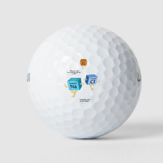 Funny Science Teacher Birthday Chemistry Gag Golf Balls (Front)