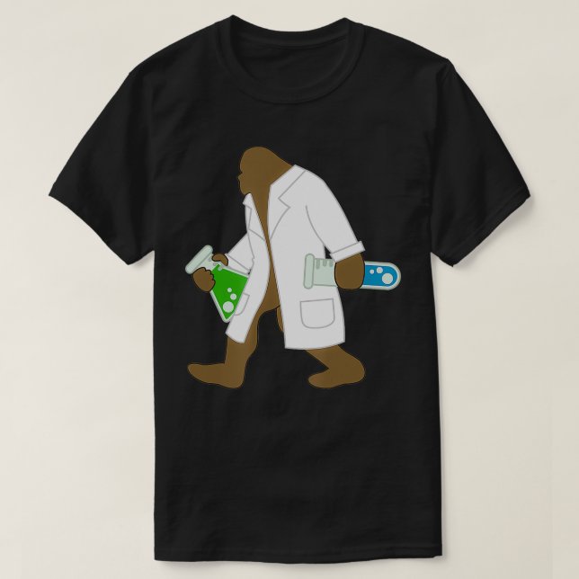 Funny Science Test Tube Beaker Lab Coat Scientist  T-Shirt (Design Front)
