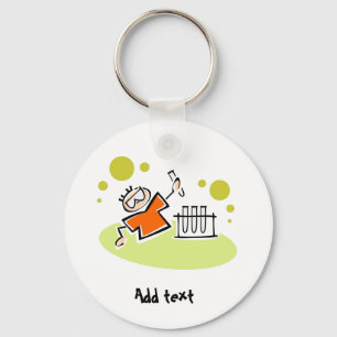 Funny scientist cartoon personalized keychain