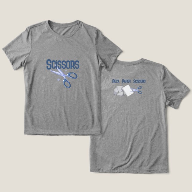 Funny Scissors Halloween Group Costume Tri-Blend Shirt (Design Front & Back)