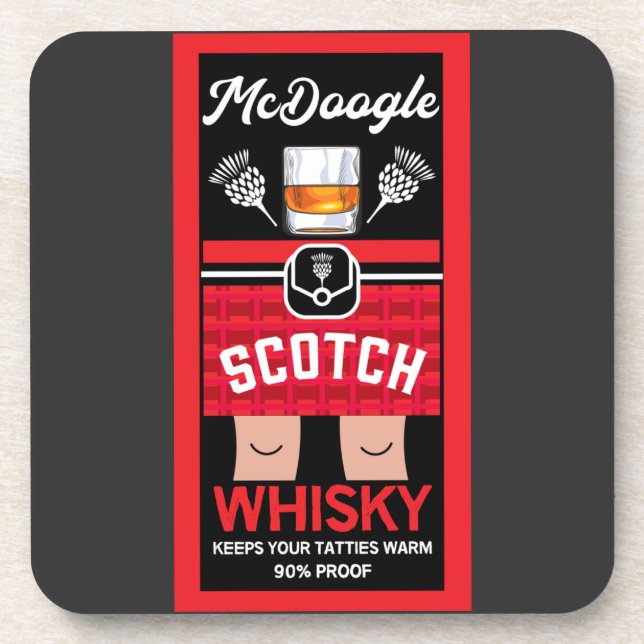 Funny Scotch Whisky  Beverage Coaster (Front)