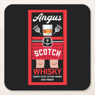 Funny Scotch Whisky  Square Paper Coaster