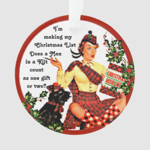 Funny Scottish Christmas ornament
