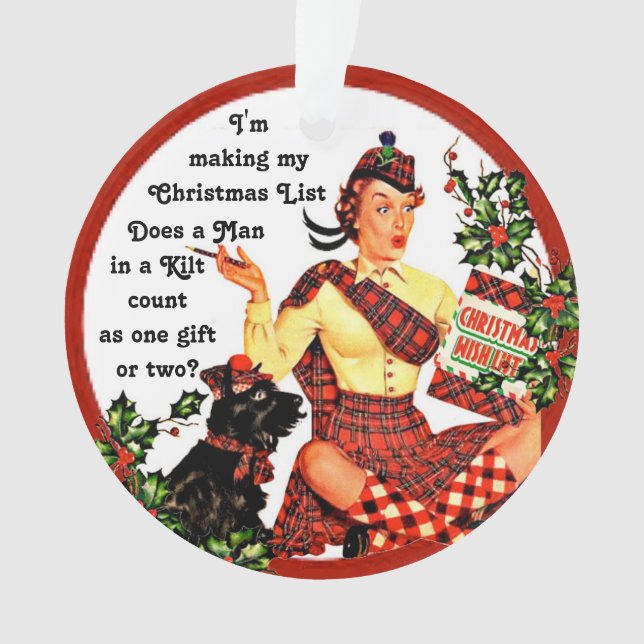 Funny Scottish Christmas ornament (Front)