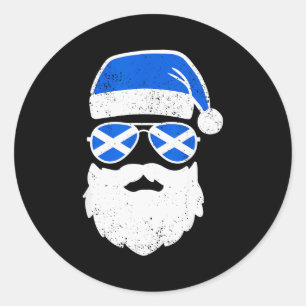 Funny Scottish Christmas Pajama Funny Matching Fam Classic Round Sticker