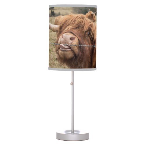 funny Scottish ginger Highland cow Table Lamp