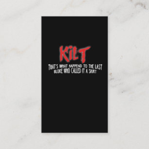 Funny Scottish Kilt T Shirt for Kilt Wearers Business Card