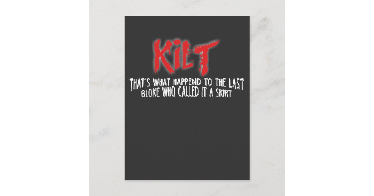 Funny Scottish Kilt T Shirt for Kilt Wearers Postcard Zazzle