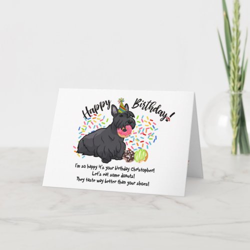 Funny Scottish Terrier Pet Dog Birthday Card