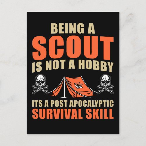 Funny Scout Adventure Tent Nature Lover Camper Postcard