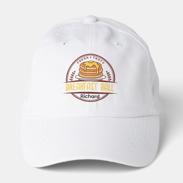 Funny Scramble Golf Dad Breakfast Ball Custom Name Performance Cap (Front)