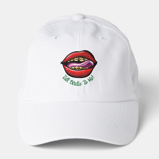 Funny Scramble Golf Dad Talk Birdie To Me Pop Art Performance Cap (Front)