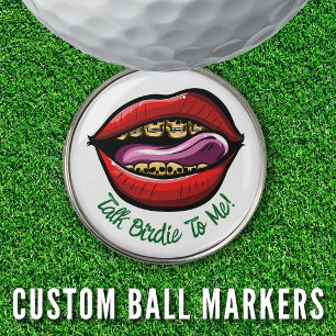 Funny Scramble League Talk Birdie To Me Skull Golf Ball Marker