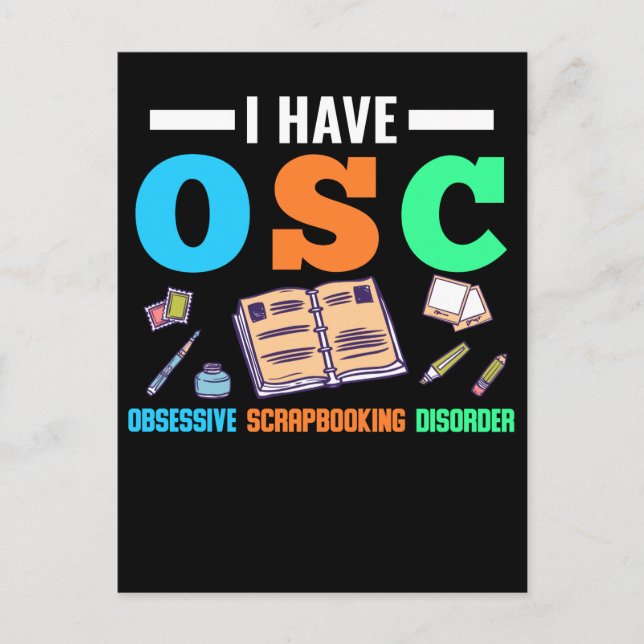 Funny Scrapbooking Disorder Crafty Book Lover Postcard (Front)