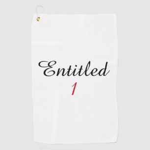 Funny Scratch Golfer Entitled 1 Spoof Brand Parody Golf Towel