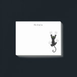 Funny scratched  black cat for cat lovers post-it notes<br><div class="desc">Personalized Post-it® notes for cat lovers.
Great for school,  home and office. Funny gift idea for crazy cat lady.</div>