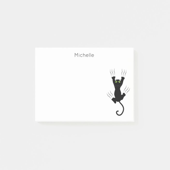 Funny Scratched Black Cat For Cat Lovers Post It Notes Zazzle Com
