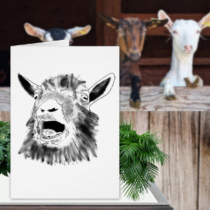 Funny Screaming Goat Drawing Cards