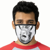 Funny Screaming Goat Farm Animal Black and White Face Mask (Worn Him)