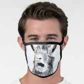 Funny Screaming Goat Farm Animal Black and White Face Mask (Worn Him)