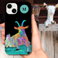 Funny Screaming Goat Monogram Initial