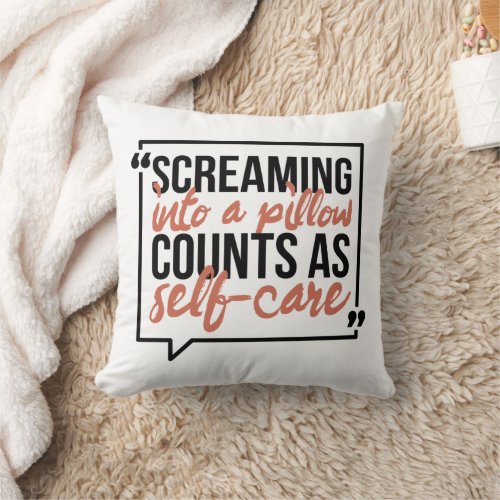 Funny Screaming Into A Pillow Black and Pink Quote