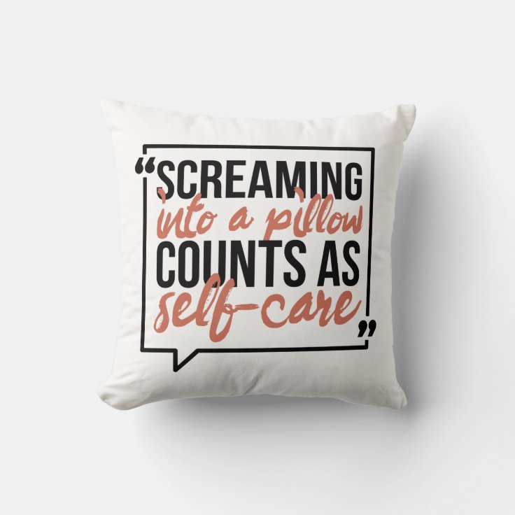 Funny Screaming Into A Pillow Black and Pink Quote Zazzle