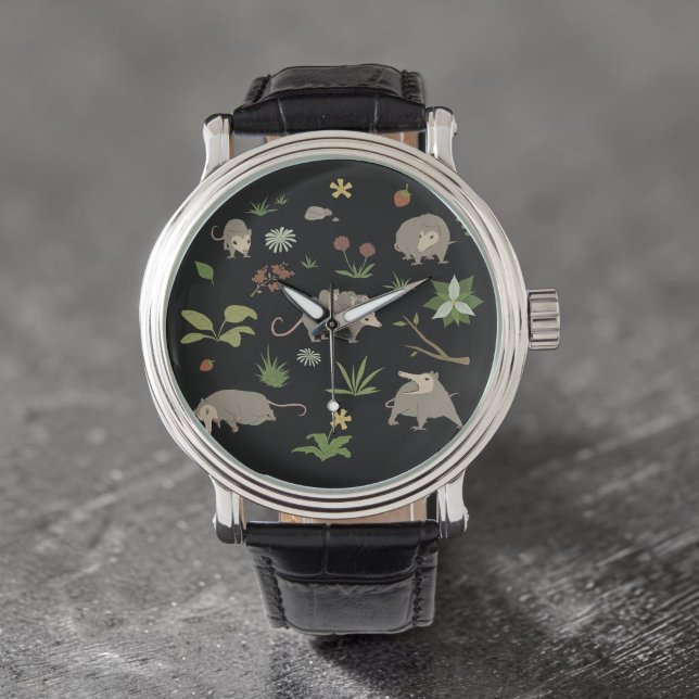 Funny Screaming Opossum Men's Gift Watch (Creator Uploaded)
