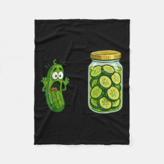 Funny Screaming Pickle Jar Cucumber Joke Meme Humo Fleece Blanket