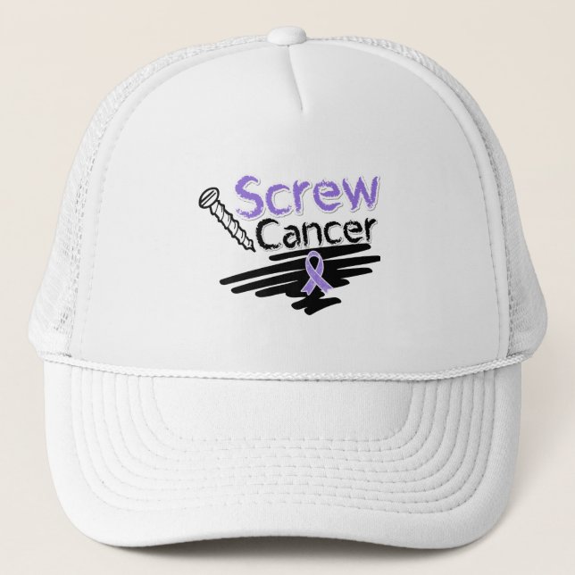 Funny Screw Hodgkin's Lymphoma Cancer Trucker Hat (Front)