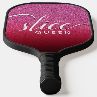 Funny Script Girly The Slice Queen Pink Glitter