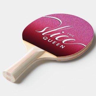 Funny Script Girly The Slice Queen Pink Glitter